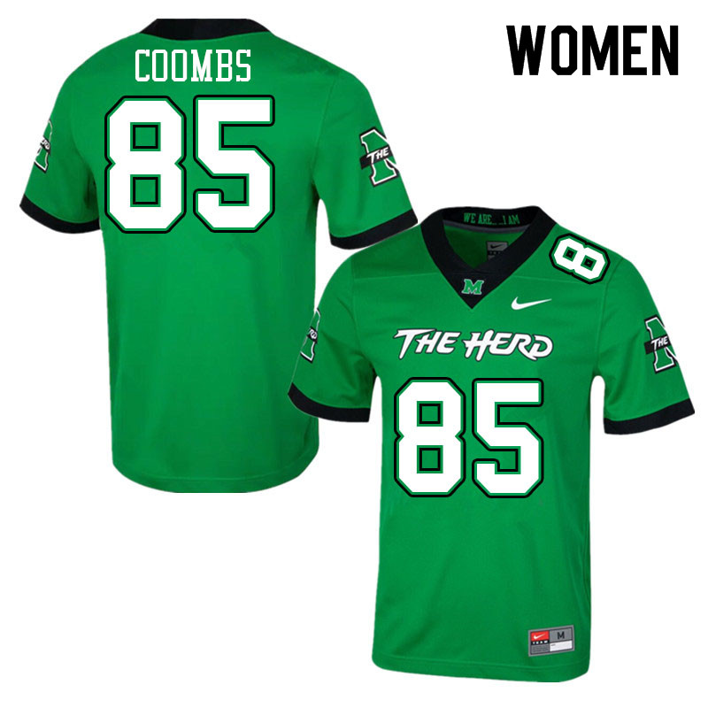 Women #85 Caleb Coombs Marshall Thundering Herd College Football Jerseys Sale-Green